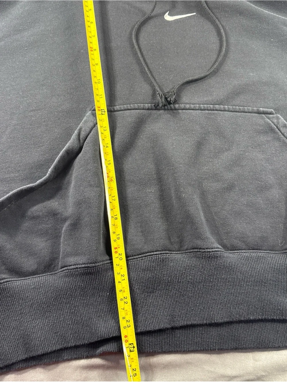 Nike women’s cropped oversized Black Hoodie with White Swoosh Logo